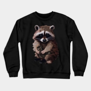 Knitted raccoon Crewneck Sweatshirt